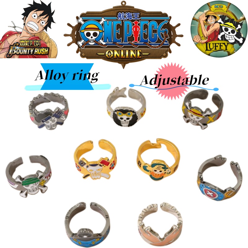 Luffy Anime Merchandise - Anello Personalizzato One Piece Anime Pirati