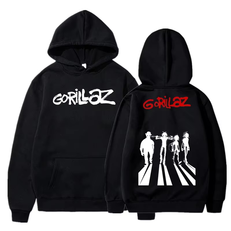 Anime Merch Shopping - Felpa Grafica Gorillaz Vintage Lavata, Merch